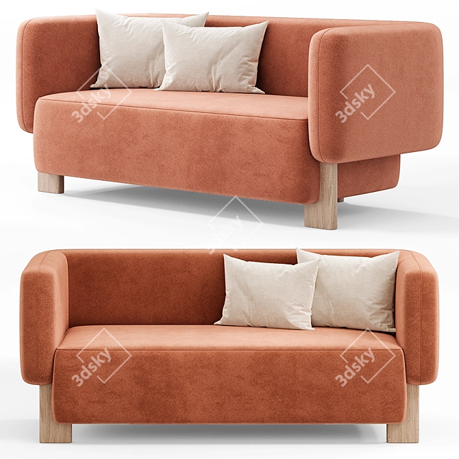 Arklou Sofa: Modern Comfort Elegance 3D model image 5