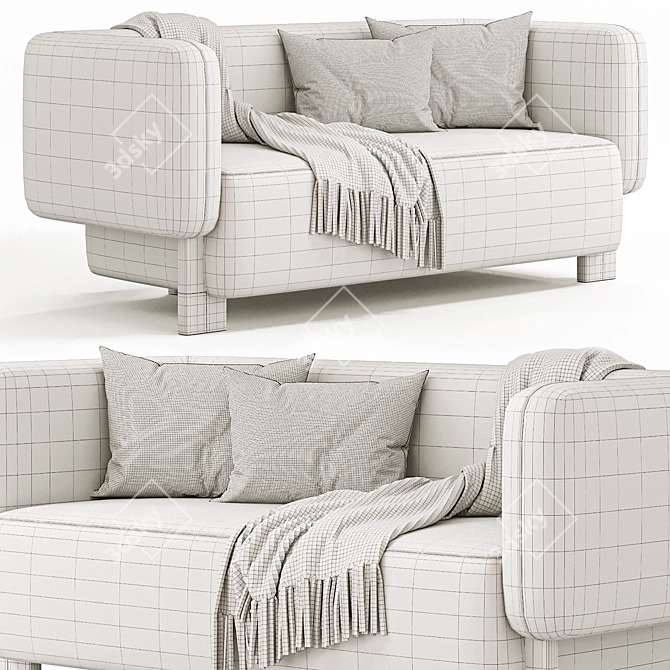 Arklou Sofa: Modern Comfort Elegance 3D model image 6