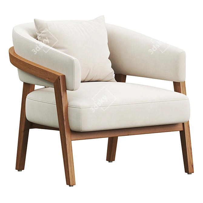 Modern Chic Dexter Chair - White 3D model image 1