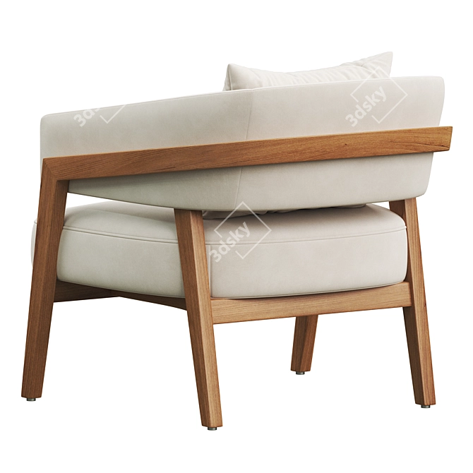 Modern Chic Dexter Chair - White 3D model image 3