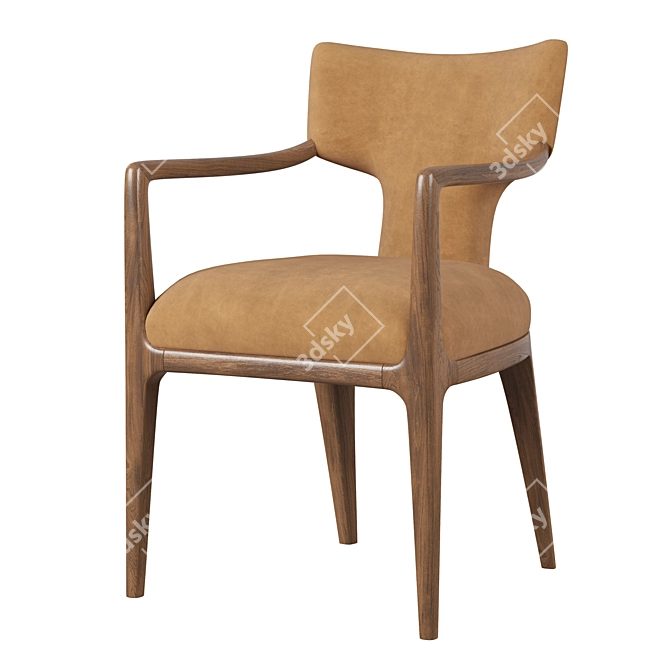 Modern Polygonal Ligné Dining Armchair 3D model image 1