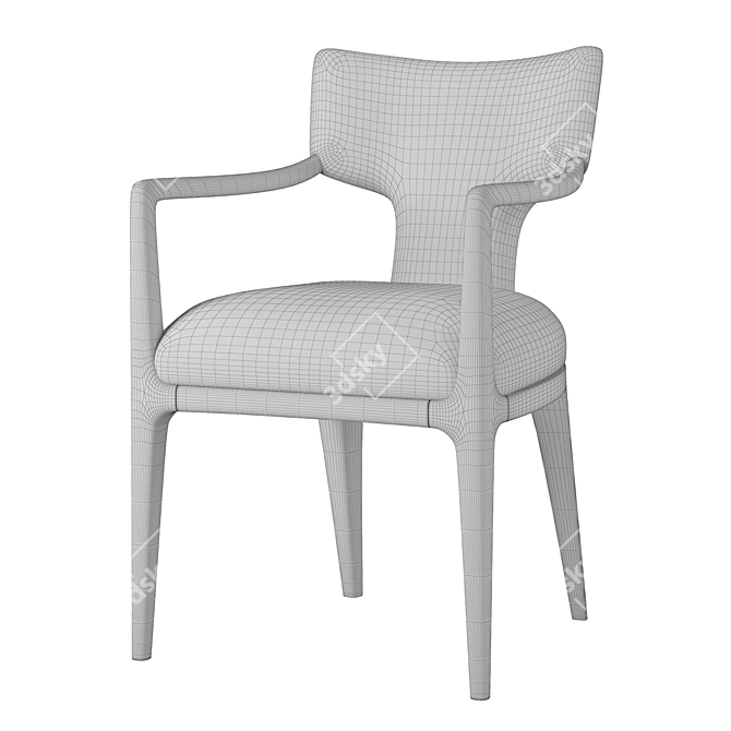 Modern Polygonal Ligné Dining Armchair 3D model image 5