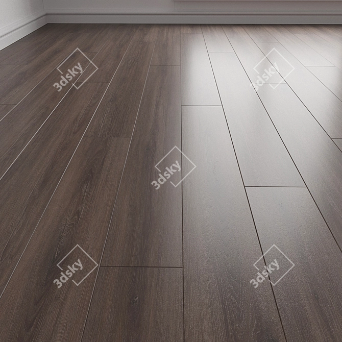 Dark Oak Laminate Flooring Planks 3D model image 1