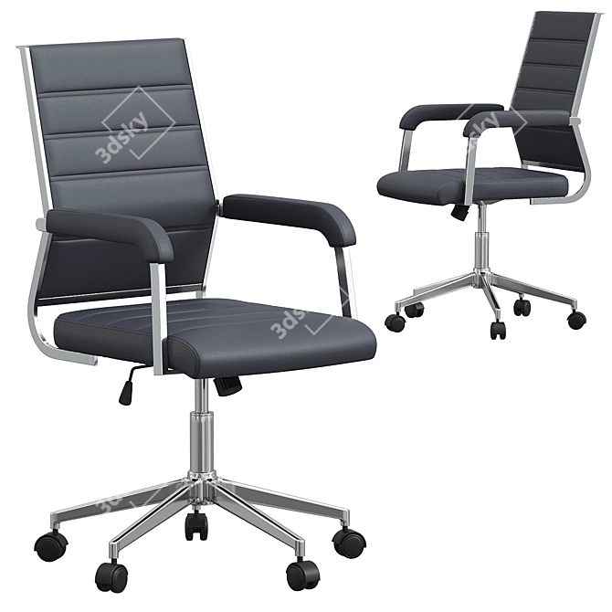 Sleek Liderato Black Office Chair 3D model image 1