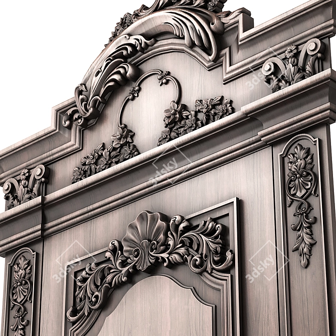 Baroque Style Classic Door 3D model image 3