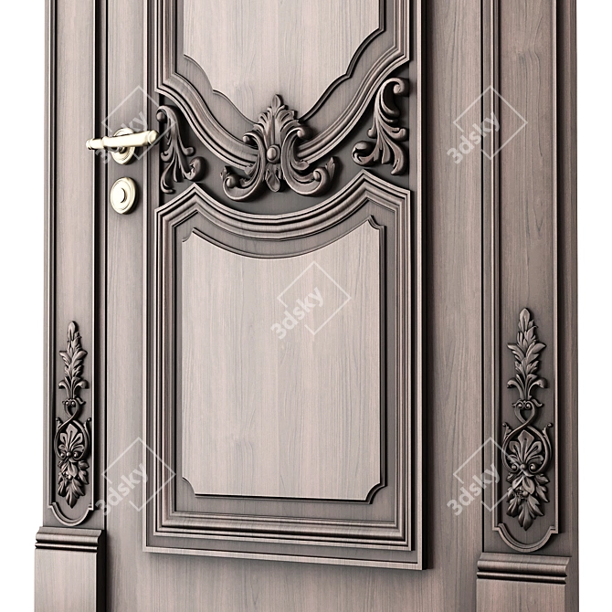 Baroque Style Classic Door 3D model image 4