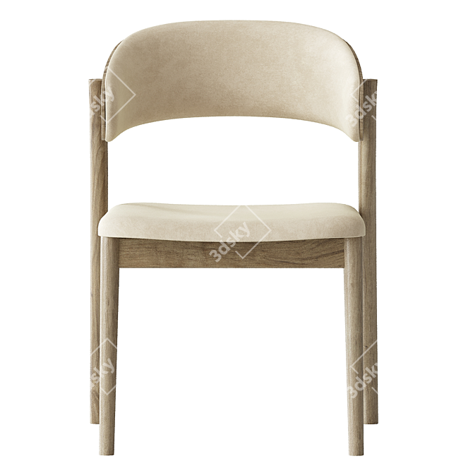 Modern Gray Siena Chair 3D model image 2