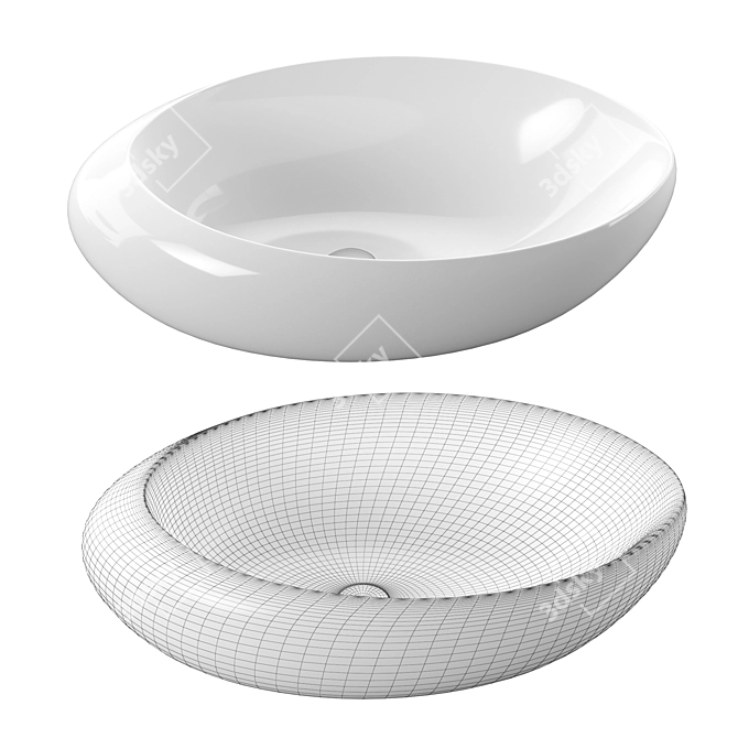 CeramaLux NC 9175 & NC 78456 Mounted Basins 3D model image 3