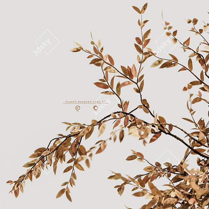 Elegant Plants Bouquet Vase 37 3D model image 5