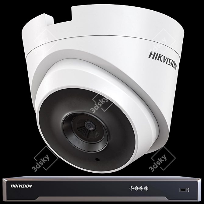 Solar-Powered Hikvision CCTV Camera 3D model image 5