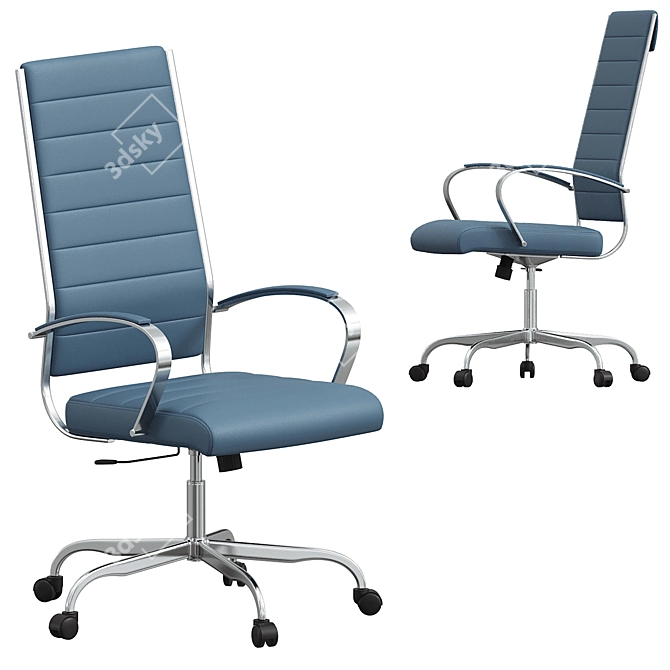 Elegant Navy Blue Office Chair 3D model image 1