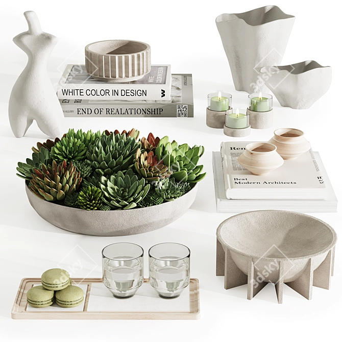 Elegant Decor Set with Textures 3D model image 1