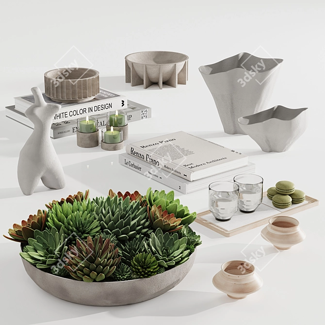 Elegant Decor Set with Textures 3D model image 3