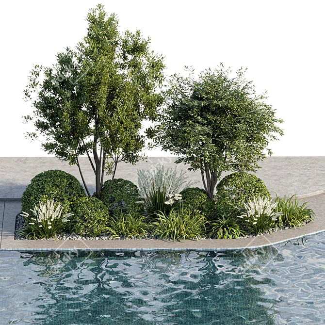 Beautiful Detailed Swimming Pool Model 3D model image 2