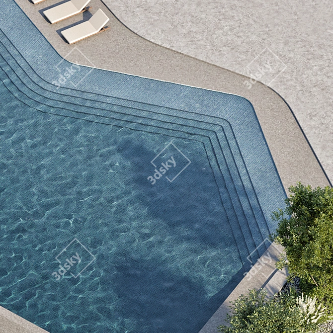 Beautiful Detailed Swimming Pool Model 3D model image 3