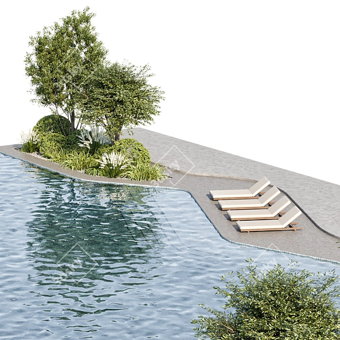 Beautiful Detailed Swimming Pool Model 3D model image 5