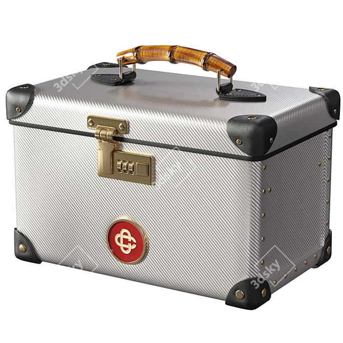 Bamboo-Handled Vanity Case: Luxurious Essentials 3D model image 1