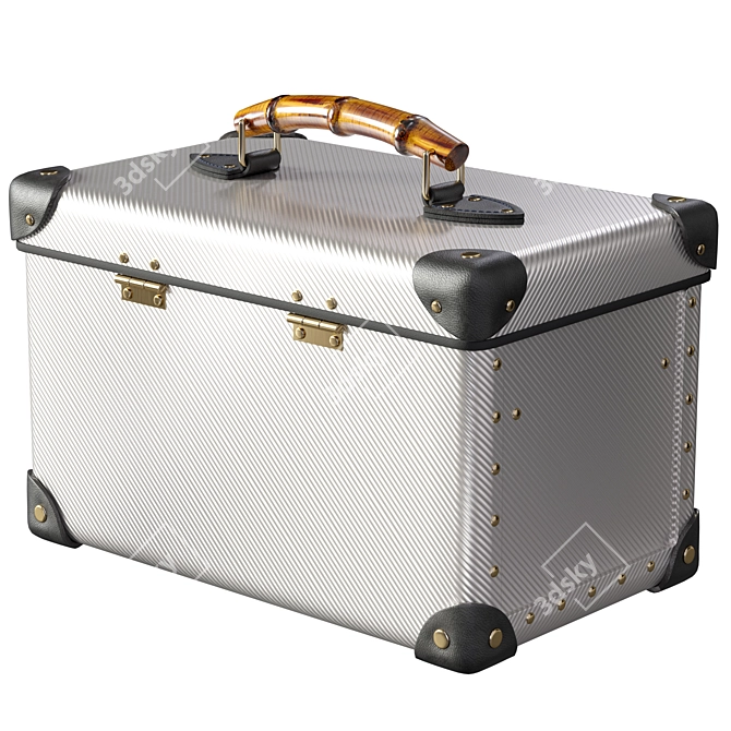 Bamboo-Handled Vanity Case: Luxurious Essentials 3D model image 3