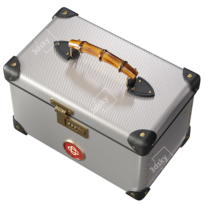 Bamboo-Handled Vanity Case: Luxurious Essentials 3D model image 4