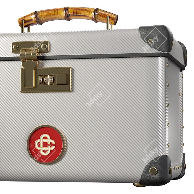 Bamboo-Handled Vanity Case: Luxurious Essentials 3D model image 6