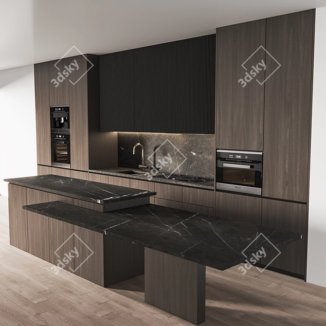 Sleek Kitchen Set 3D Model 3D model image 5