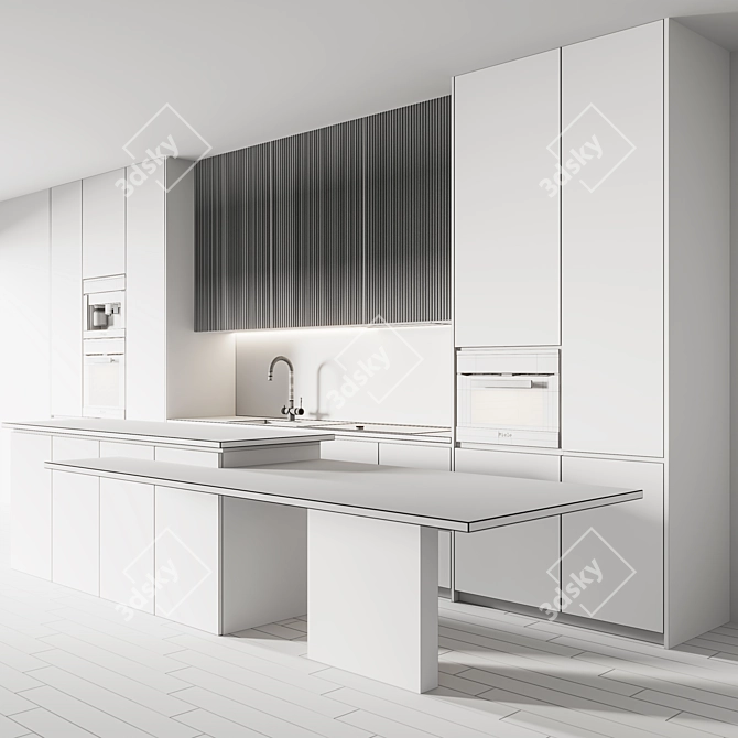 Sleek Kitchen Set 3D Model 3D model image 8