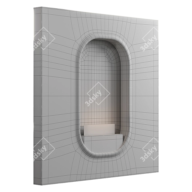 Modern Oval Biofireplace with Marble Accent 3D model image 3