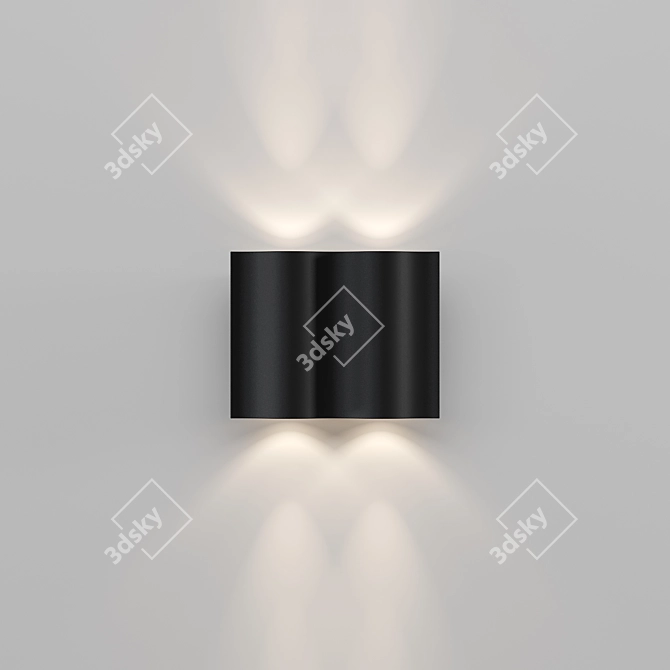 Wave Pattern LED Outdoor Wall Light 3D model image 4