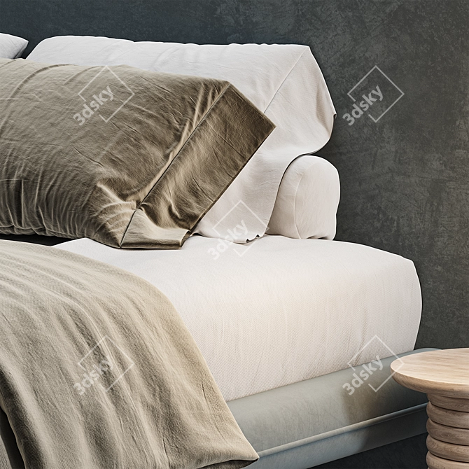 Modern Wabi Bed Collection 3D model image 2