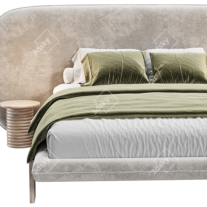 Modern Wabi Bed Collection 3D model image 4