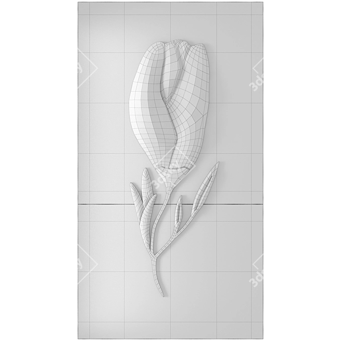 Tulip Smooth Wall Panel Luminance 3D model image 2