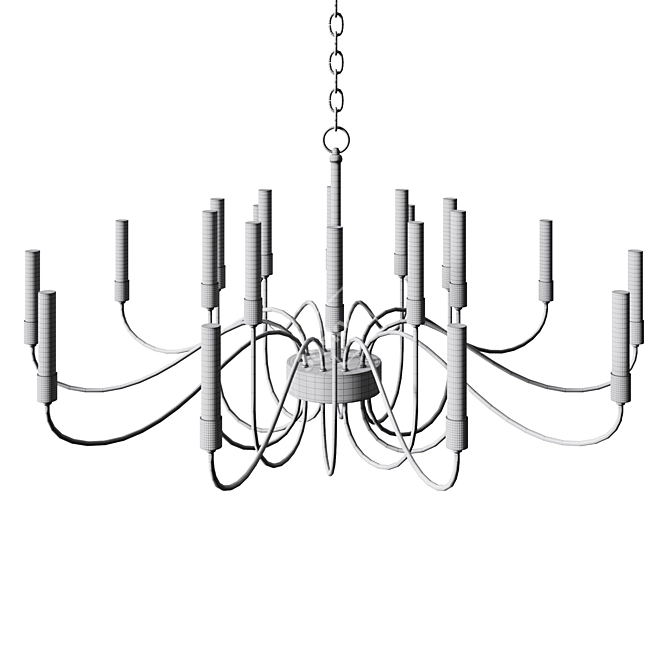  Industrial Elegance Chandelier Brown 3D model image 3