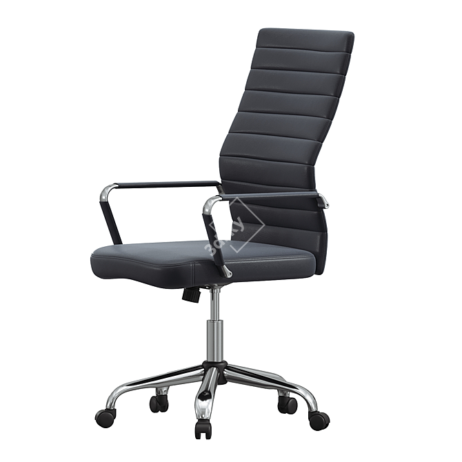 Ergonomic Black Office Chair 3D model image 2