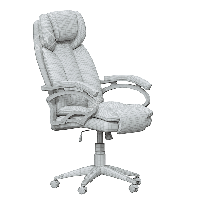 Elegant Caramel Brown Executive Office Chair 3D model image 5