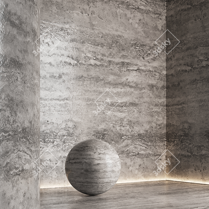Travertine Stone Textures Collection 3D model image 2