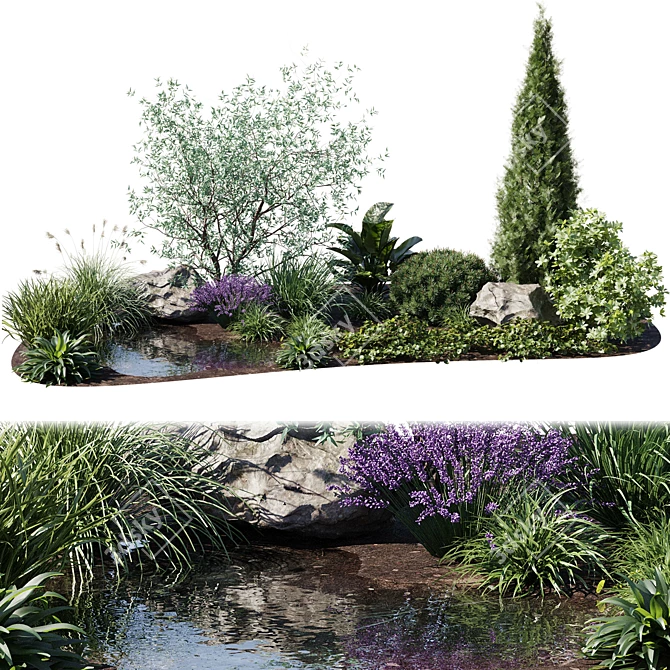 Outdoor Plant Set 23 Assets 3D model image 1