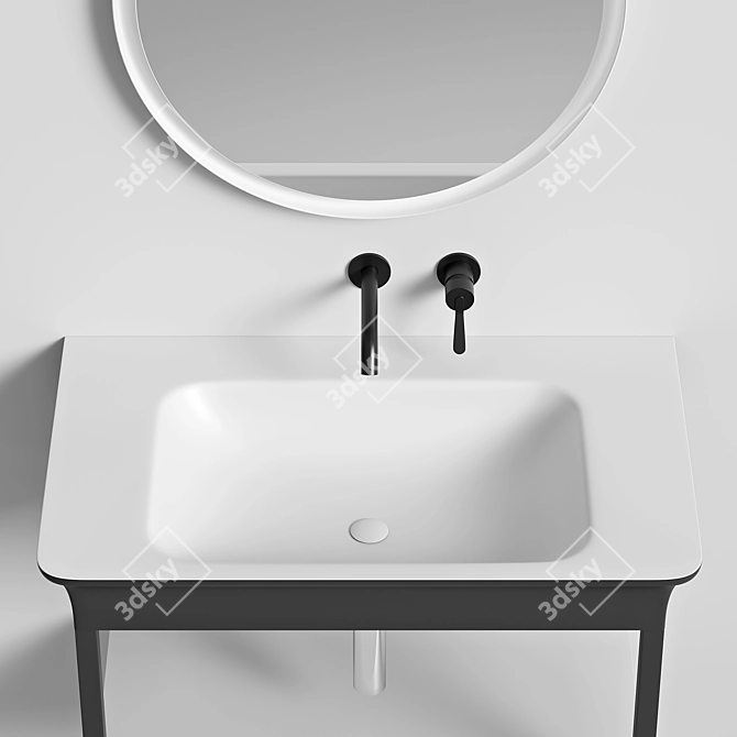 Elegant Agape Novecento XL Washbasin 3D model image 6