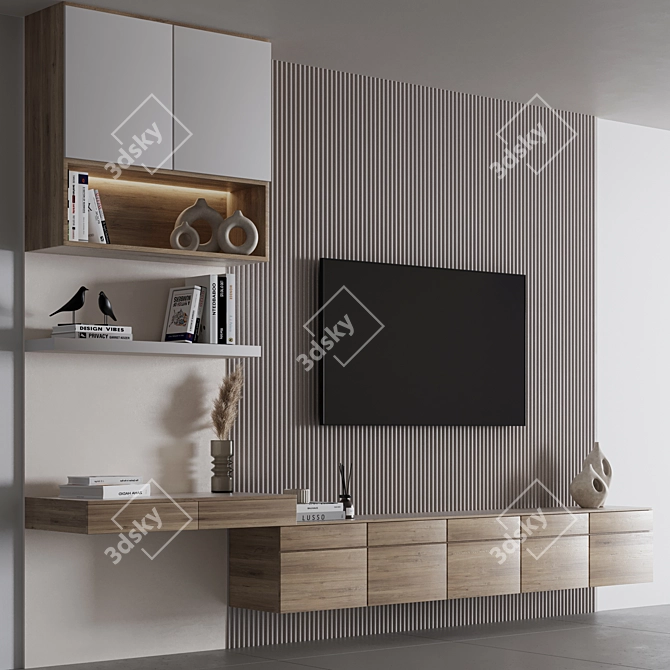 Modern Bedroom Furniture Set TV Table Shelf 3D model image 1