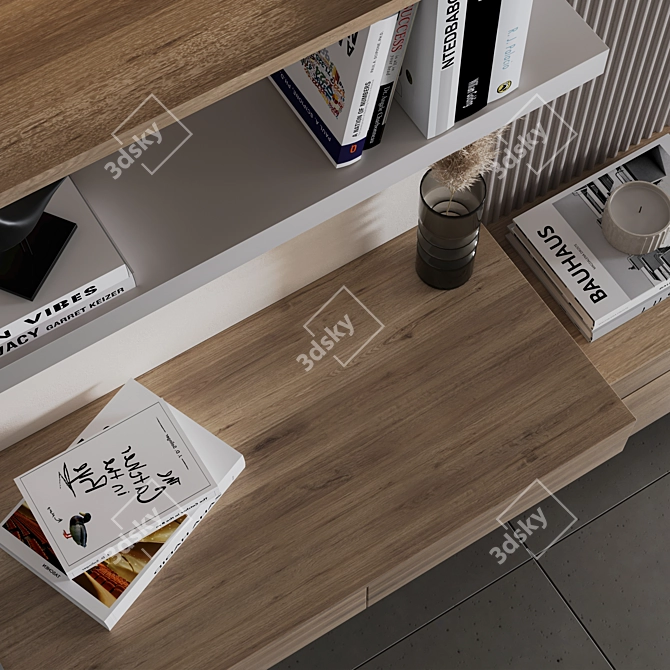 Modern Bedroom Furniture Set TV Table Shelf 3D model image 4