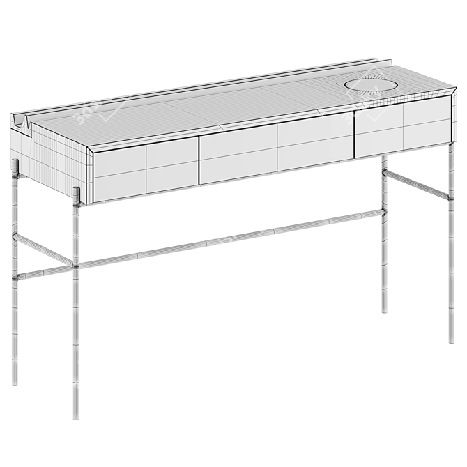 Portuguese Crafted Concierge Console 3D model image 5