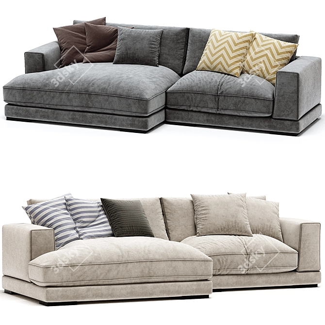 Modern Pluto Sectional Sofa Set 3D model image 4