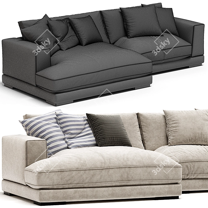 Modern Pluto Sectional Sofa Set 3D model image 5