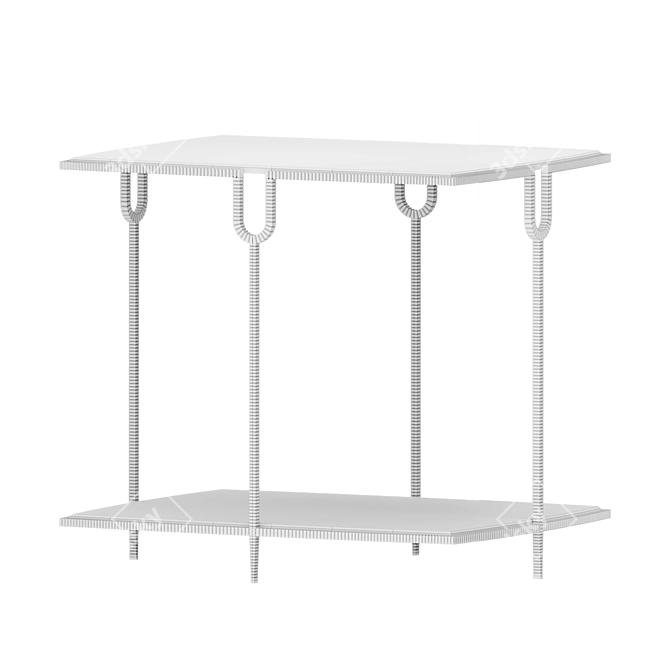 Luxury Gold Curve Side Table 3D model image 2