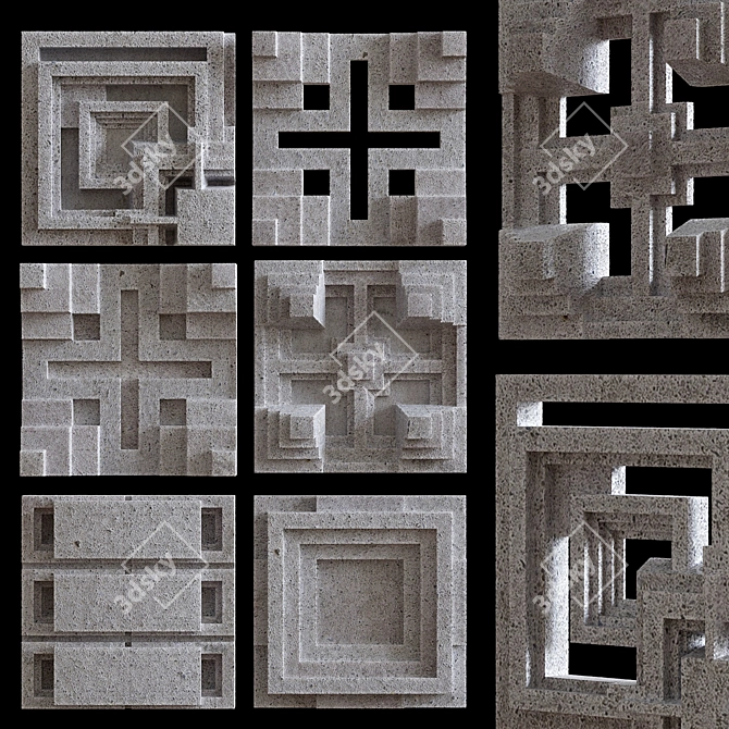 Moonstone Frank Lloyd Wright Tiles 3D model image 1