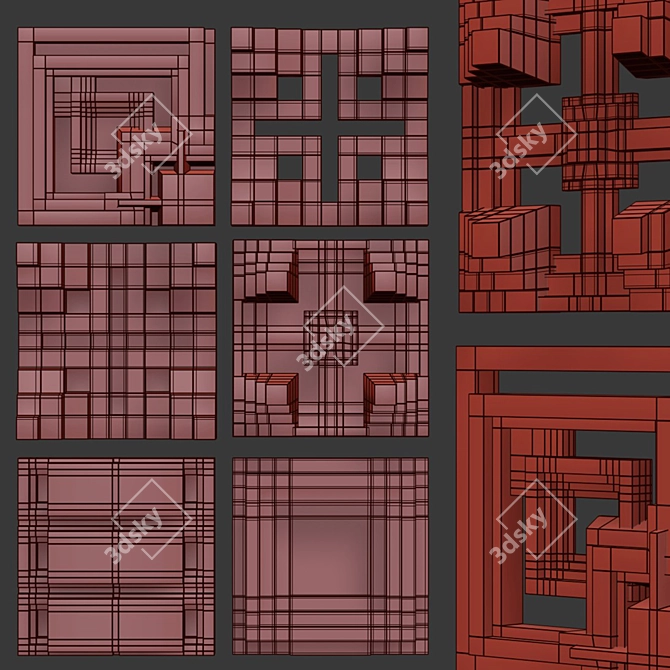 Moonstone Frank Lloyd Wright Tiles 3D model image 2