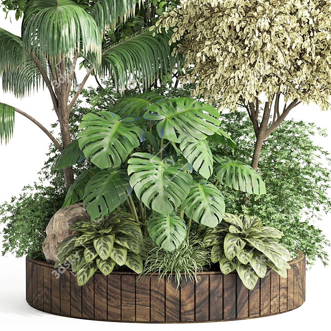 Modern Indoor Plant Set Collection 3D model image 2