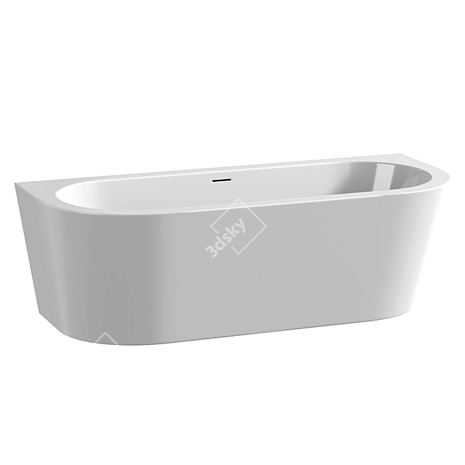 Glossy White Wall Bath Ensemble 3D model image 3