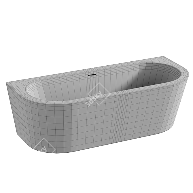 Glossy White Wall Bath Ensemble 3D model image 4