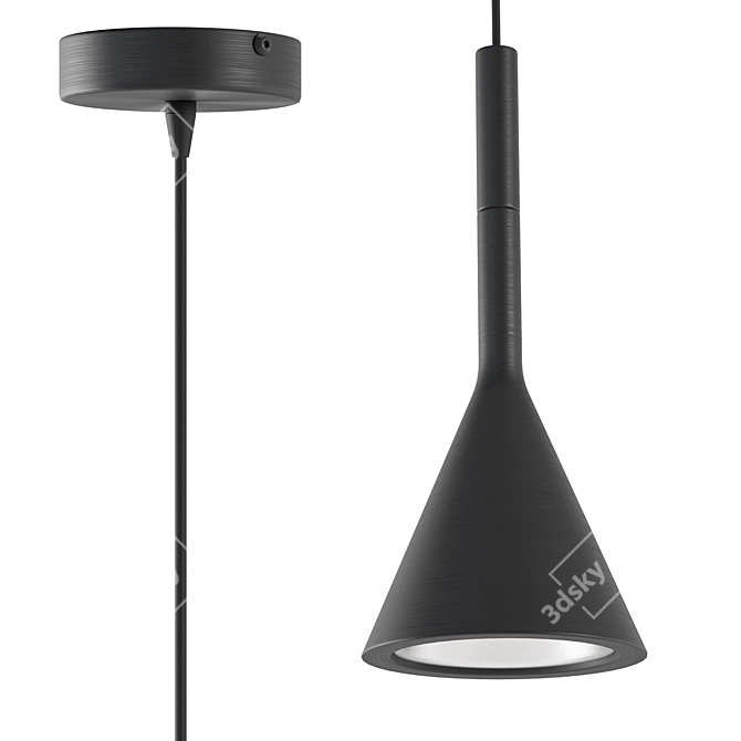 Elvi Home Brushed Cone Pendant 3D model image 4