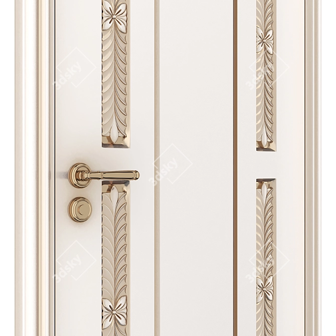 Baroque Style Classic Door 3D model image 2